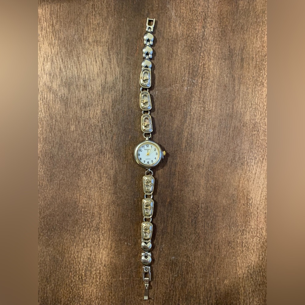 NEW Persona Silver Gold Sandals Watch Womans